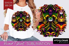 Mardi Gras Round Tshirt Background - Carnival PNG Product Image 1