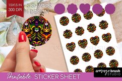 Mardi Gras Round Sticker - Carnival Printable Sticker Sheet Product Image 1