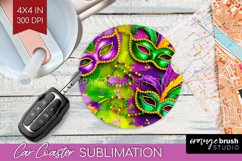 Mardi Gras Car Coaster - Carnival Coaster PNG Sublimation Product Image 1
