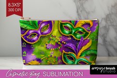 Mardi Gras Cosmetic Bag - Carnival Makeup Bag PNG Product Image 1