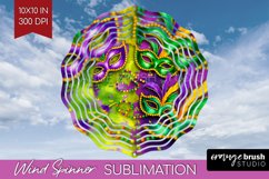 Mardi Gras Wind Spinner Sublimation PNG - Carnival Round Product Image 1