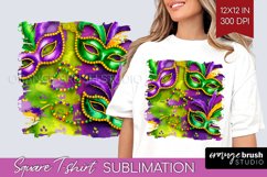 Mardi Gras Square Tshirt Background - Carnival PNG Product Image 1