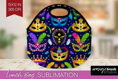 Mardi Gras Lunch Bag - Carnival Lunch Bug PNG Sublimation Product Image 1