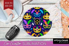 Mardi Gras Car Coaster - Carnival Coaster PNG Sublimation Product Image 1