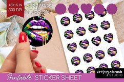 Mardi Gras Round Sticker - Carnival Printable Sticker Sheet Product Image 1