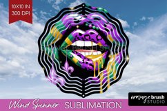 Mardi Gras Wind Spinner Sublimation PNG - Carnival Round Product Image 1