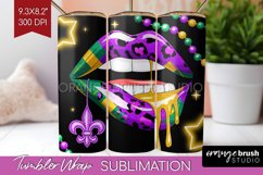 Mardi Gras Tumbler Wrap - Carnival Tumbler PNG Sublimation Product Image 1