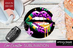 Mardi Gras Car Coaster - Carnival Coaster PNG Sublimation Product Image 1