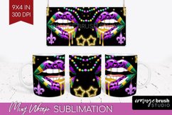 Mardi Gras Mug Wrap - Carnival Mug PNG Sublimation Product Image 1