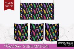 Mardi Gras Mug Wrap - Carnival Mug PNG Sublimation Product Image 1