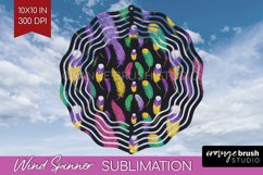 Mardi Gras Wind Spinner Sublimation PNG - Carnival Round Product Image 1