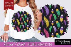 Mardi Gras Round Tshirt Background - Carnival PNG Product Image 1