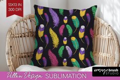 Mardi Gras Pillow Sublimation - Carnival Pillow Cover PNG Product Image 1