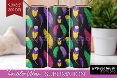 Mardi Gras Tumbler Wrap - Carnival Tumbler PNG Sublimation Product Image 1