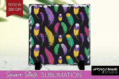 Mardi Gras Slate PNG - Carnival Square Slate Sublimation Product Image 1