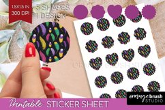 Mardi Gras Round Sticker - Carnival Printable Sticker Sheet Product Image 1