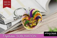 Mardi Gras Keychain PNG - Carnival Keychain Sublimation Product Image 1