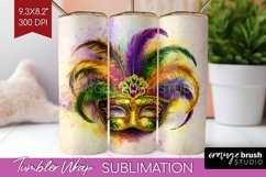 Mardi Gras Tumbler Wrap - Carnival Tumbler PNG Sublimation Product Image 1