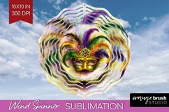 Mardi Gras Wind Spinner Sublimation PNG - Carnival Round Product Image 1