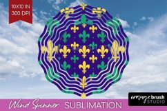 Mardi Gras Wind Spinner Sublimation PNG - Carnival Round Product Image 1