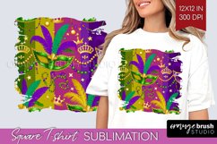Mardi Gras Square Tshirt Background - Carnival PNG Product Image 1