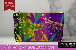 Mardi Gras Cosmetic Bag - Carnival Makeup Bag PNG Product Image 1
