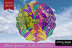 Mardi Gras Wind Spinner Sublimation PNG - Carnival Round Product Image 1