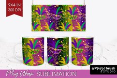 Mardi Gras Mug Wrap - Carnival Mug PNG Sublimation Product Image 1