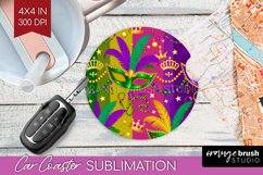 Mardi Gras Car Coaster - Carnival Coaster PNG Sublimation Product Image 1