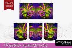 Mardi Gras Mug Wrap - Carnival Mug PNG Sublimation Product Image 1