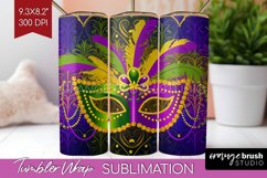 Mardi Gras Tumbler Wrap - Carnival Tumbler PNG Sublimation Product Image 1