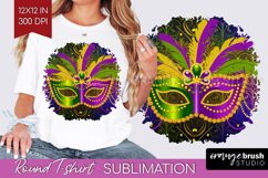 Mardi Gras Round Tshirt Background - Carnival PNG Product Image 1