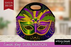 Mardi Gras Lunch Bag - Carnival Lunch Bug PNG Sublimation Product Image 1