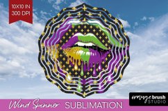 Mardi Gras Wind Spinner Sublimation PNG - Carnival Round Product Image 1