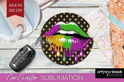 Mardi Gras Car Coaster - Carnival Coaster PNG Sublimation Product Image 1