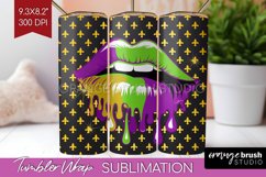 Mardi Gras Tumbler Wrap - Carnival Tumbler PNG Sublimation Product Image 1
