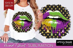 Mardi Gras Round Tshirt Background - Carnival PNG Product Image 1