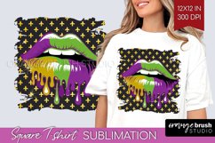 Mardi Gras Square Tshirt Background - Carnival PNG Product Image 1