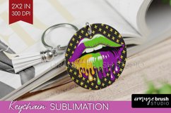 Mardi Gras Keychain PNG - Carnival Keychain Sublimation Product Image 1