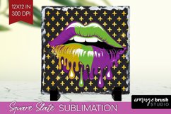 Mardi Gras Slate PNG - Carnival Square Slate Sublimation Product Image 1