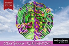 Mardi Gras Wind Spinner Sublimation PNG - Carnival Round Product Image 1