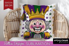 Mardi Gras Pillow Sublimation - Carnival Pillow Cover PNG Product Image 1