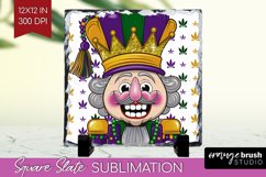 Mardi Gras Slate PNG - Carnival Square Slate Sublimation Product Image 1