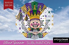 Mardi Gras Wind Spinner Sublimation PNG - Carnival Round Product Image 1