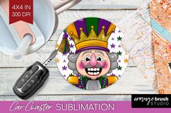 Mardi Gras Car Coaster - Carnival Coaster PNG Sublimation Product Image 1