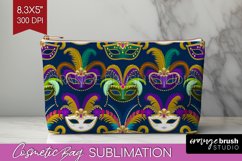Mardi Gras Cosmetic Bag - Carnival Makeup Bag PNG Product Image 1