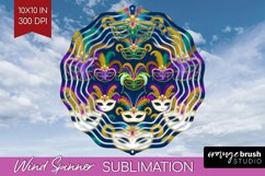 Mardi Gras Wind Spinner Sublimation PNG - Carnival Round Product Image 1