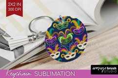 Mardi Gras Keychain PNG - Carnival Keychain Sublimation Product Image 1