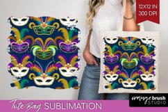 Mardi Gras Tote Bag - Carnival Tote Bag PNG Sublimation Product Image 1