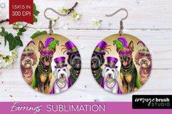 Mardi Gras Round Earrings - Carnival PNG Sublimation Product Image 1